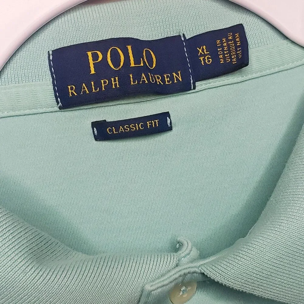 Polo Ralph Lauren Shirt Mens Green Polo Classic Fit XL Ivy League Golf Classic